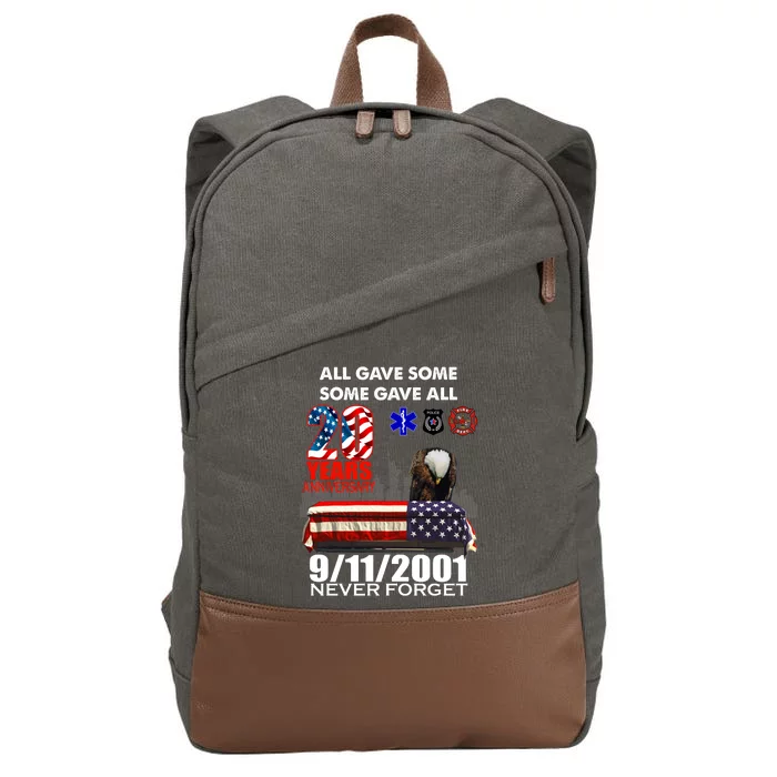 9/11/2001 20th Anniversary Never Forget Cotton Canvas Backpack