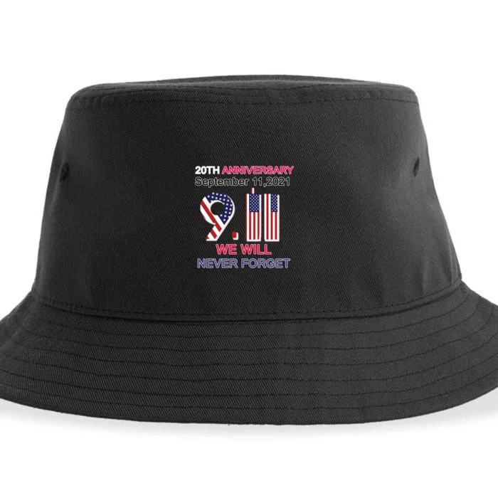 9/11 20th Anniversary We Will Never Forget Sustainable Bucket Hat