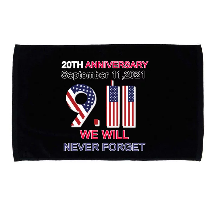 9/11 20th Anniversary We Will Never Forget Microfiber Hand Towel