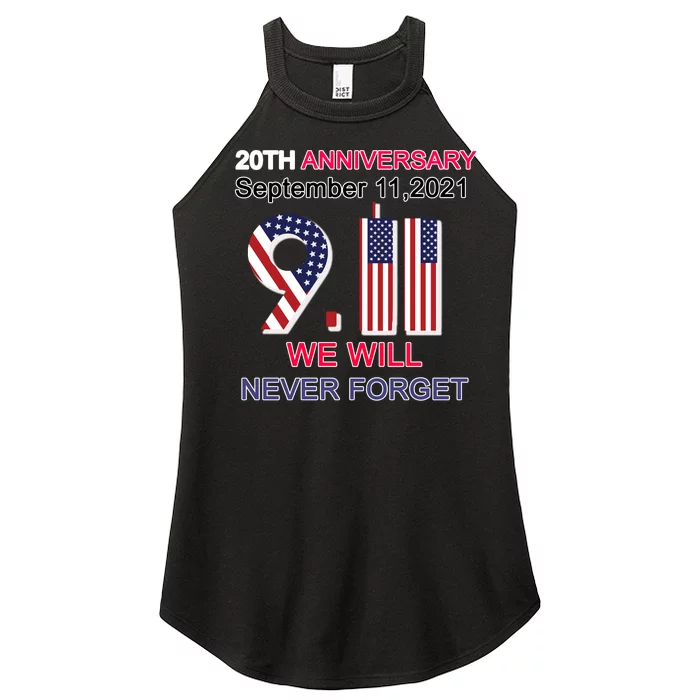 9/11 20th Anniversary We Will Never Forget Women’s Perfect Tri Rocker Tank