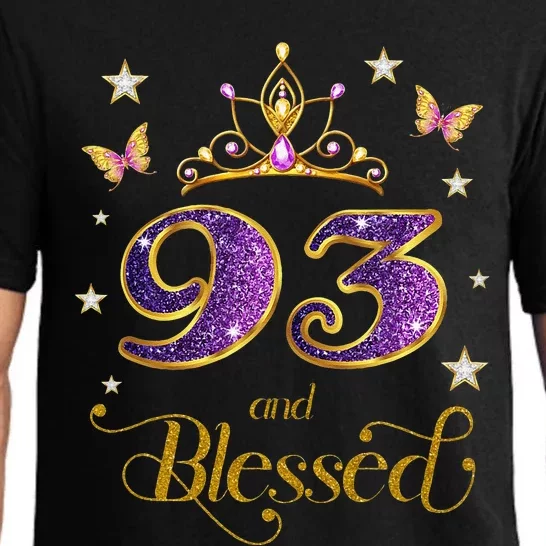 93 And Blessed 93 Years Old Birthday 93rd Birthday Pajama Set