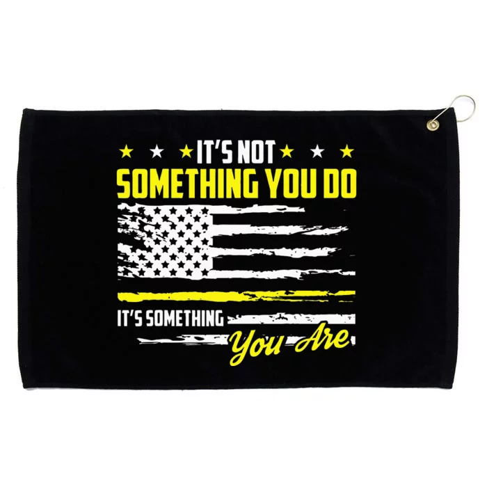 911 American Flag Dispatcher USA Thin Gold Line Operator Grommeted Golf Towel