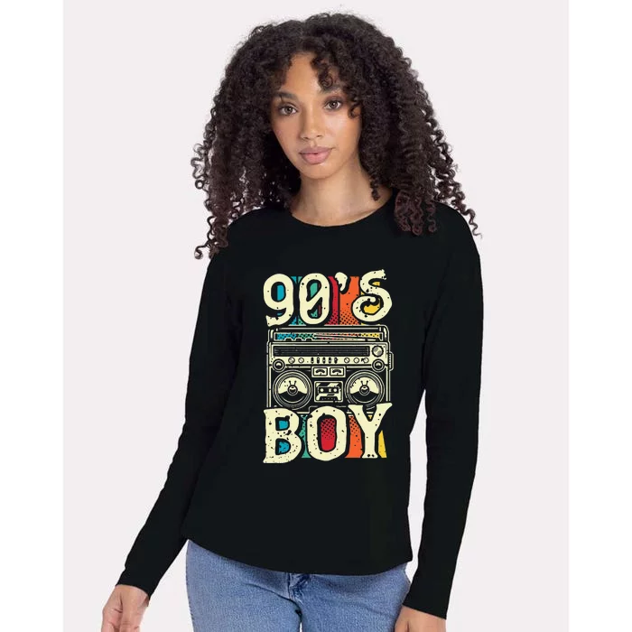 90s Boy 1990s Retro Party Womens Cotton Relaxed Long Sleeve T-Shirt