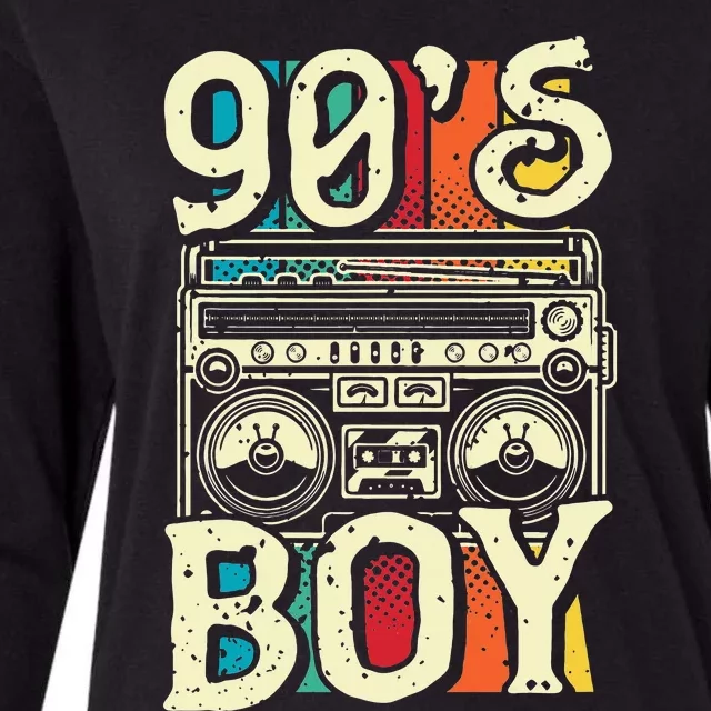 90s Boy 1990s Retro Party Womens Cotton Relaxed Long Sleeve T-Shirt