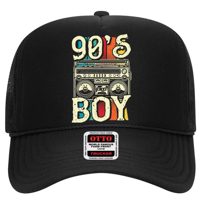 90s Boy 1990s Retro Party High Crown Mesh Trucker Hat