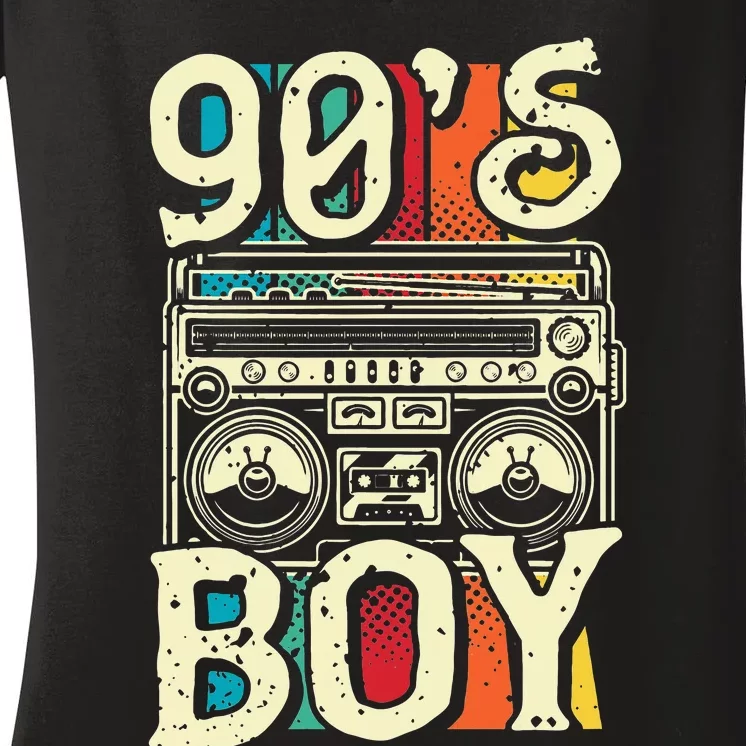 90s Boy 1990s Retro Party Women's V-Neck T-Shirt