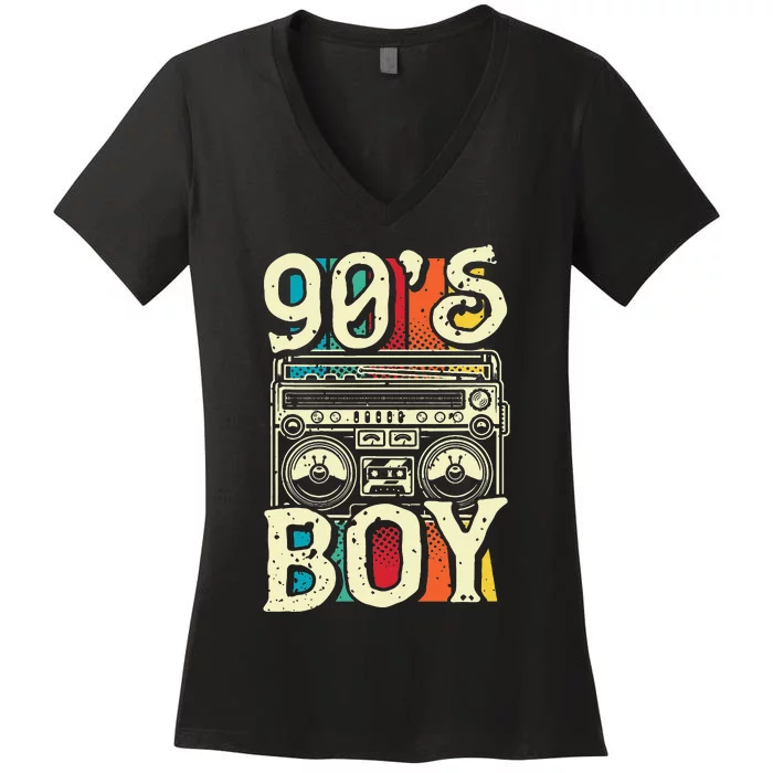 90s Boy 1990s Retro Party Women's V-Neck T-Shirt