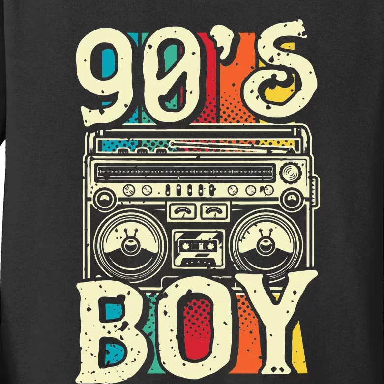 90s Boy 1990s Retro Party Kids Long Sleeve Shirt