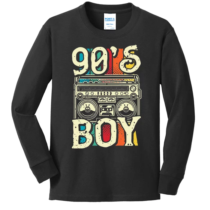 90s Boy 1990s Retro Party Kids Long Sleeve Shirt