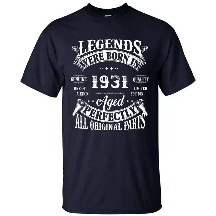 91 Birthday 1931 Gift Vintage 91 Birthday Tall T-Shirt