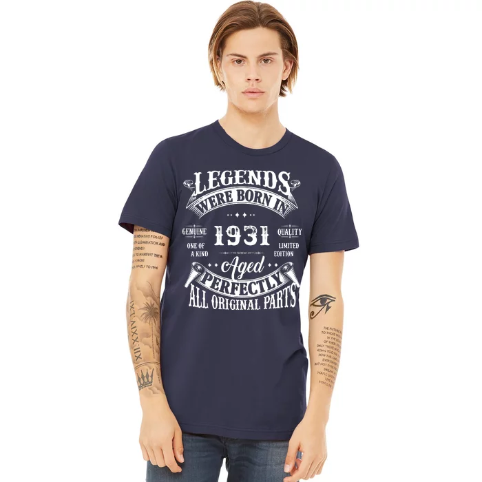 91 Birthday 1931 Gift Vintage 91 Birthday Premium T-Shirt