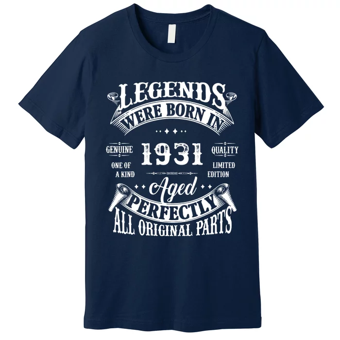 91 Birthday 1931 Gift Vintage 91 Birthday Premium T-Shirt