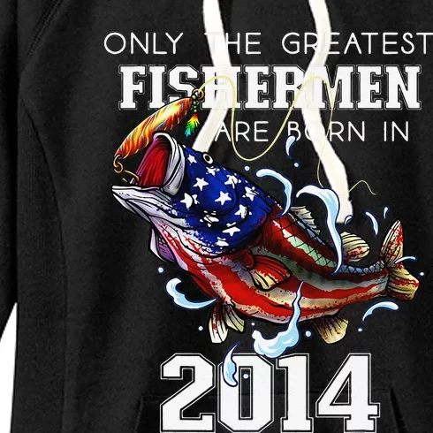 9th Birthday 2014 Fishermen Bass Fishing 9 Year Old Women's Fleece Hoodie