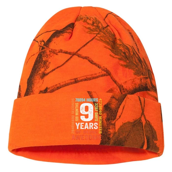 9th Birthday 9 Years Old Vintage Retro 108 Months Kati - 12in Camo Beanie