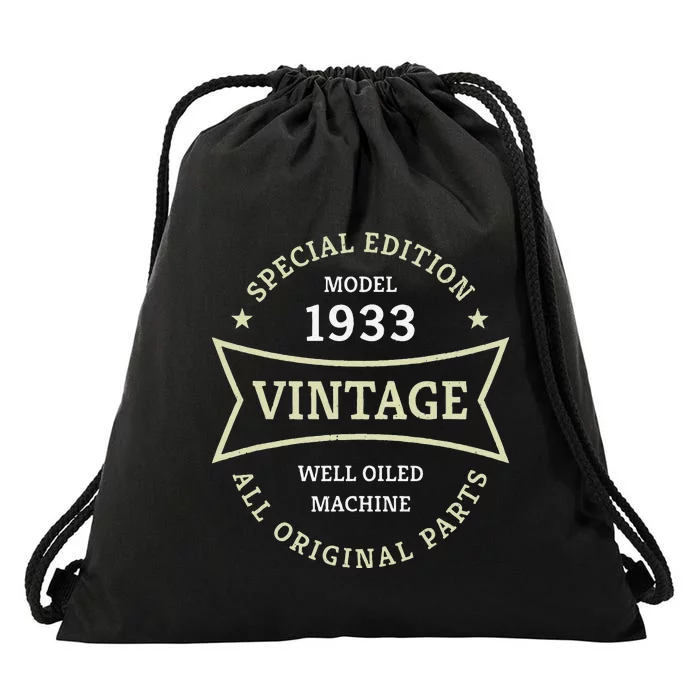 90th Birthday 90 Years Old Born In 1933 Vintage Ninety Years Drawstring Bag