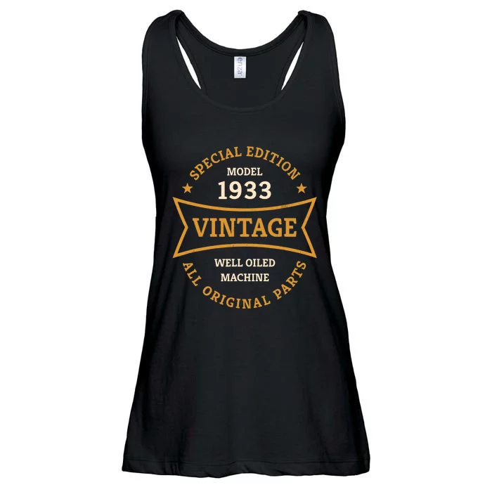 90th Birthday 90 Years Old Born in 1933 Vintage Ninety years Ladies Essential Flowy Tank