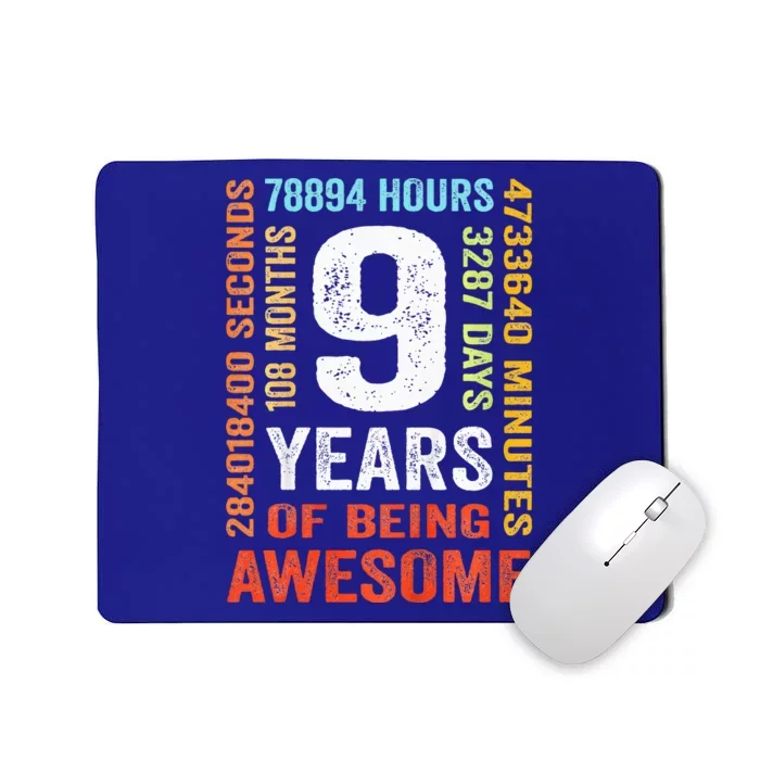 9th Birthday 9 Years Old Vintage Retro 108 Months Mousepad