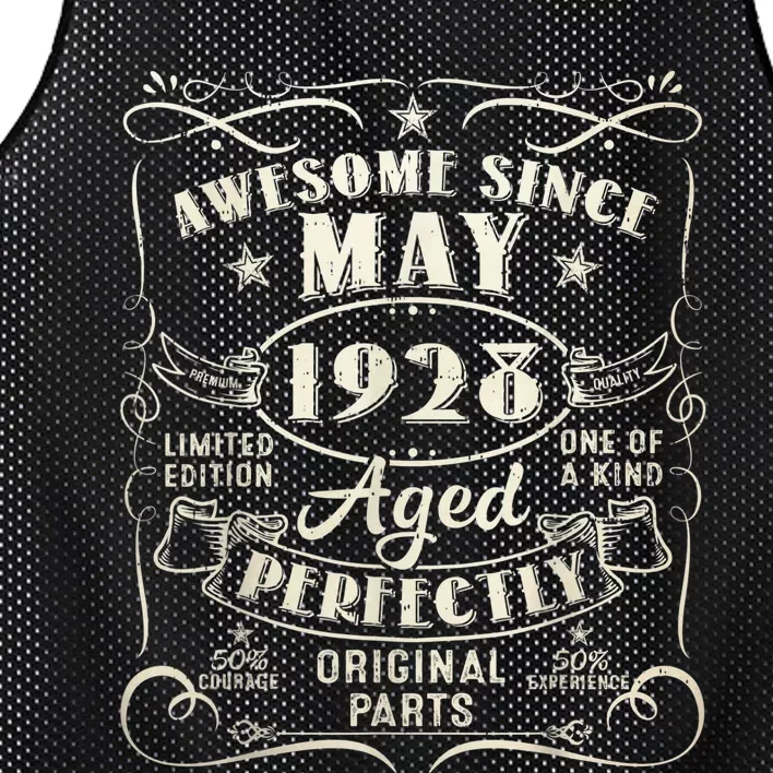 95th Birthday Awesome Since May 1928 95 Years Old Gift Mesh Reversible Basketball Jersey Tank