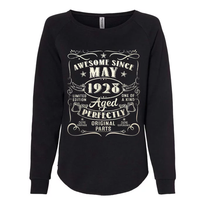 95th Birthday Awesome Since May 1928 95 Years Old Gift Womens California Wash Sweatshirt