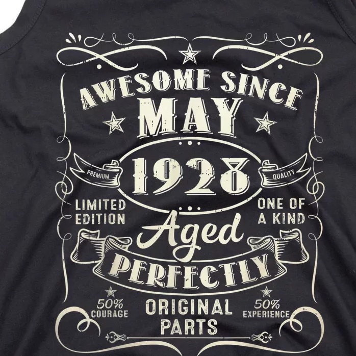 95th Birthday Awesome Since May 1928 95 Years Old Gift Tank Top