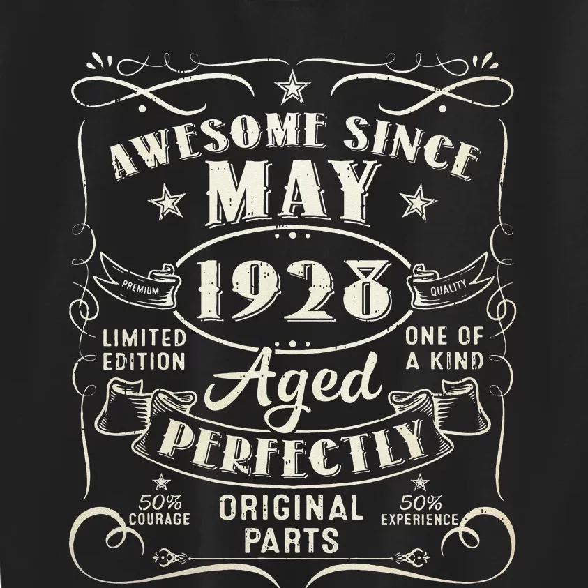 95th Birthday Awesome Since May 1928 95 Years Old Gift Kids Sweatshirt