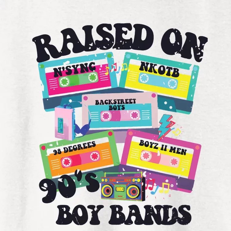 90s Boy Bands Cassette Tapes Women's Crop Top Tee