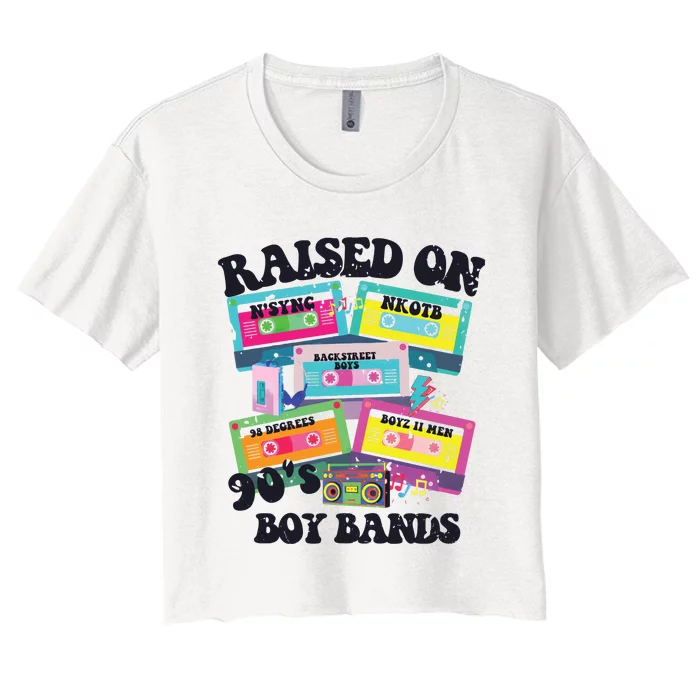 90s Boy Bands Cassette Tapes Women's Crop Top Tee