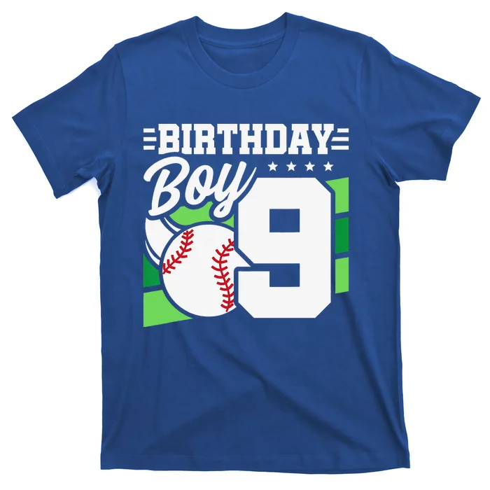 9th Birthday Baseball Birthday Party 9th Birthday T-Shirt