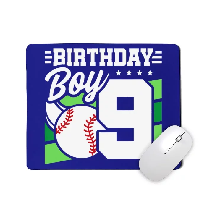 9th Birthday Baseball Birthday Party 9th Birthday Mousepad