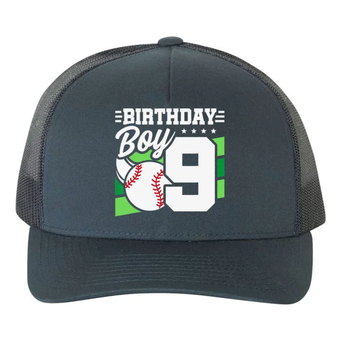 9th Birthday Baseball Birthday Party 9th Birthday Yupoong Adult 5-Panel Trucker Hat