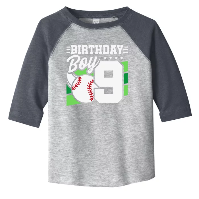 9th Birthday Baseball Birthday Party 9th Birthday Toddler Fine Jersey T-Shirt