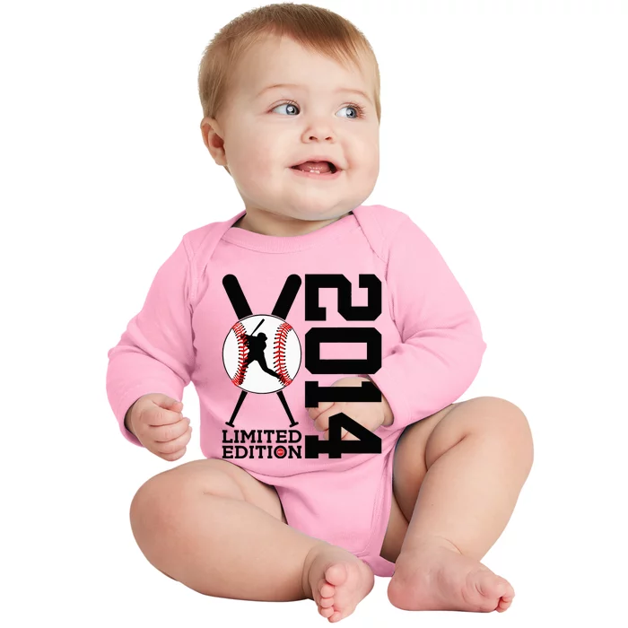 9th Birthday Baseball Limited Edition 2014 Baby Long Sleeve Bodysuit