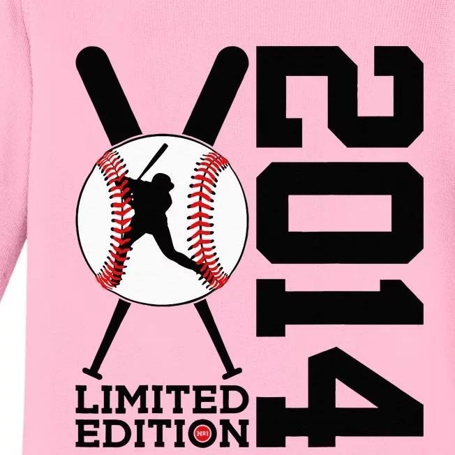 9th Birthday Baseball Limited Edition 2014 Baby Long Sleeve Bodysuit