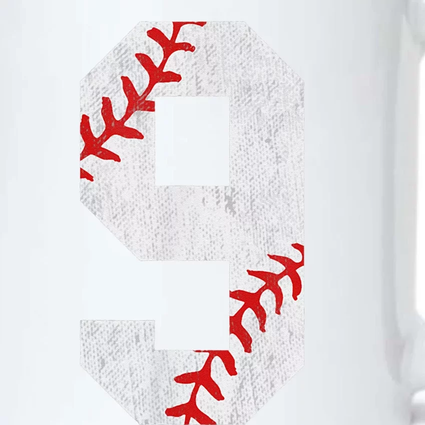 9th Birthday Baseball Big Number Nine 9 Year Old Cute Black Color Changing Mug