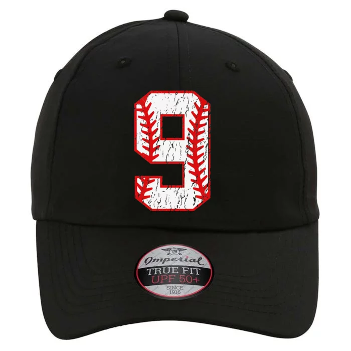 9th Birthday Baseball Big Number Nine 9 Year Old The Original Performance Cap