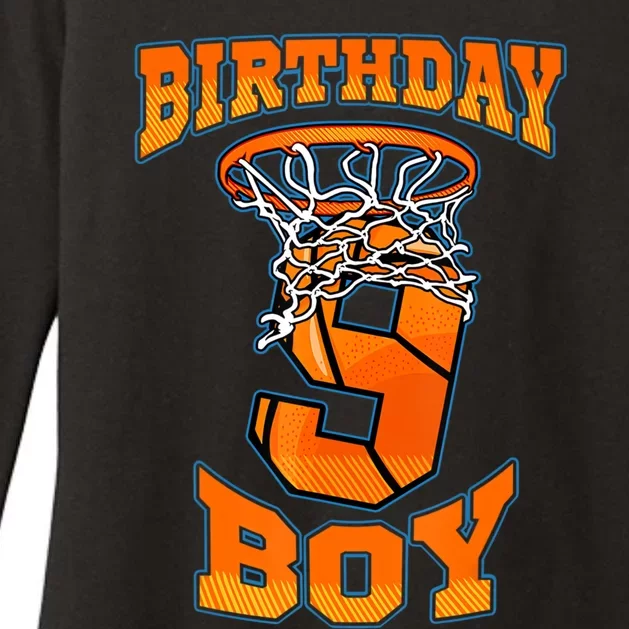 9th Birthday Basketball Boy 9 Year Old Basketball Womens CVC Long Sleeve Shirt