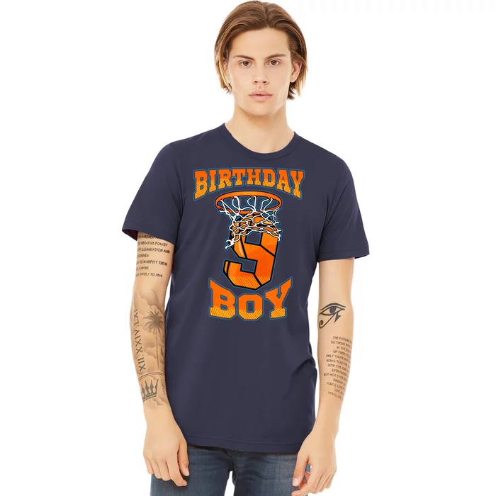 9th Birthday Basketball Boy 9 Year Old Basketball Premium T-Shirt