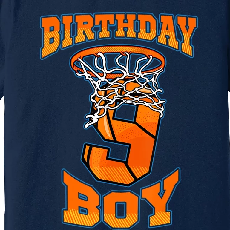 9th Birthday Basketball Boy 9 Year Old Basketball Premium T-Shirt