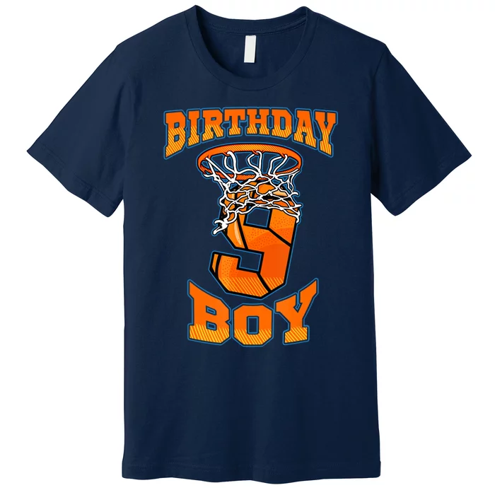 9th Birthday Basketball Boy 9 Year Old Basketball Premium T-Shirt