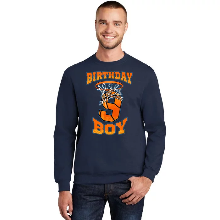 9th Birthday Basketball Boy 9 Year Old Basketball Tall Sweatshirt