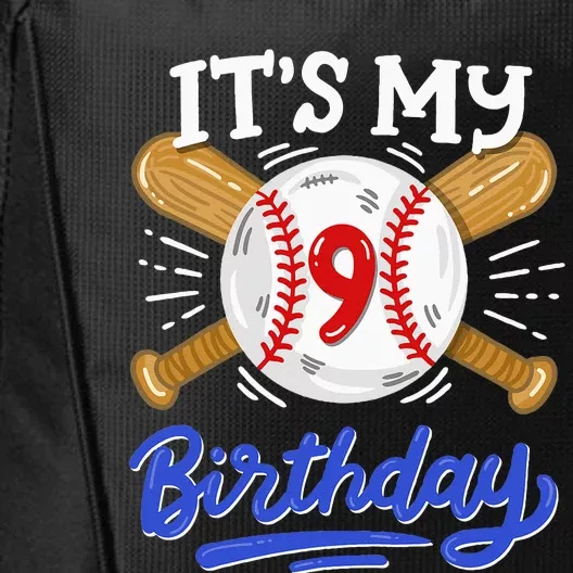 9th Baseball Birthday Party Sport Fan 9 Years Old City Backpack