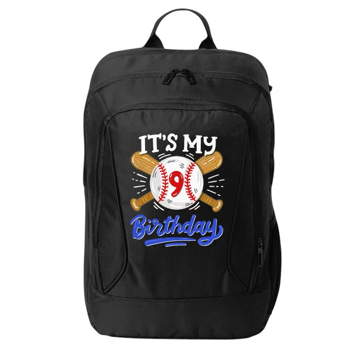 9th Baseball Birthday Party Sport Fan 9 Years Old City Backpack