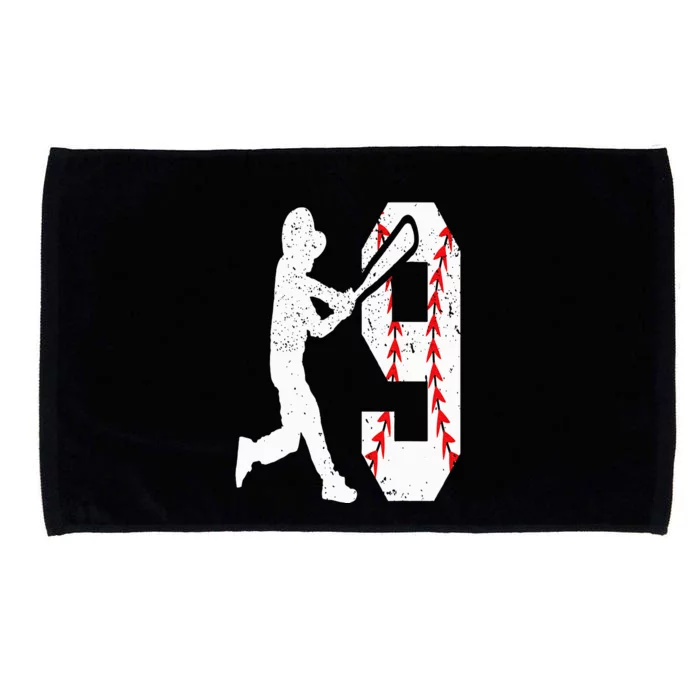 9th Birthday Baseball Big Number Nine 9 Year Old Microfiber Hand Towel