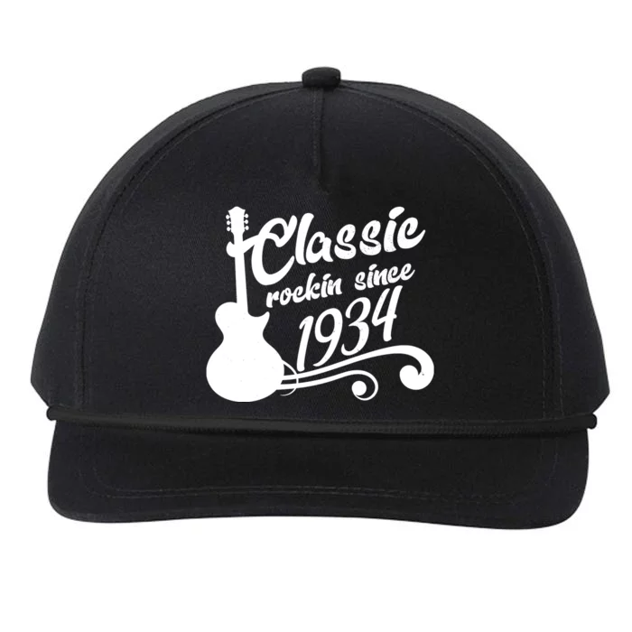 90th Birthday Classic Rockin Since 1934 Snapback Five-Panel Rope Hat