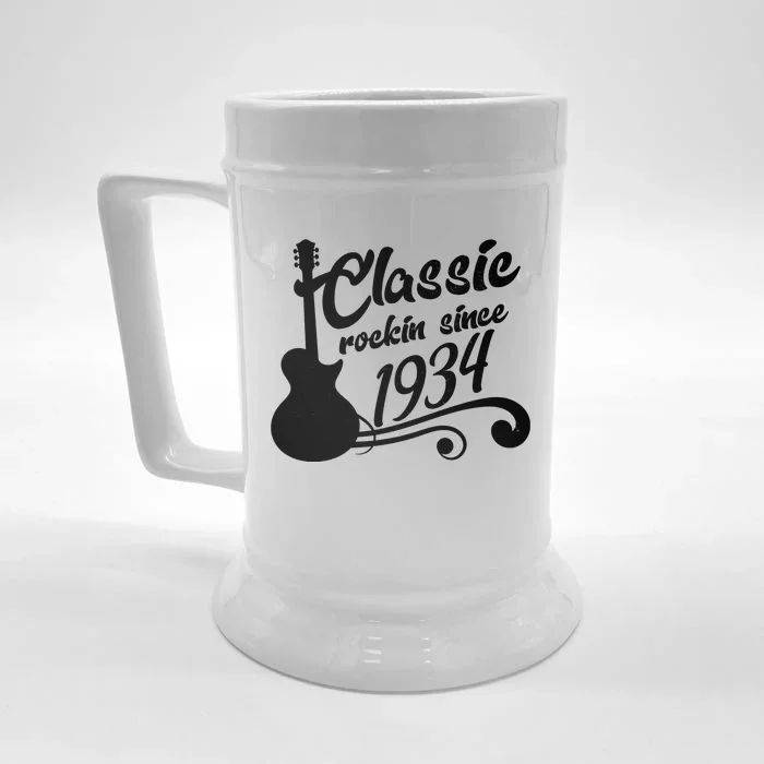 90th Birthday Classic Rockin Since 1934 Front & Back Beer Stein