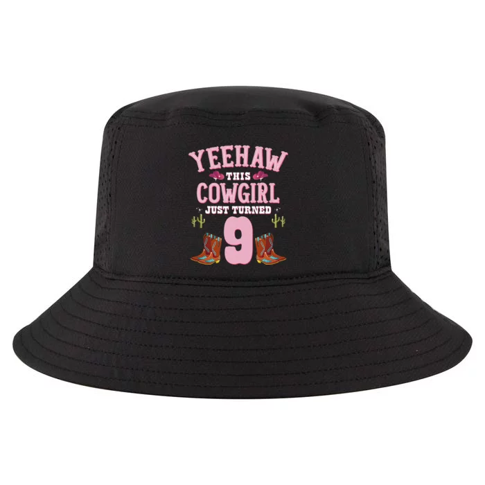 9th Birthday Cowgirl YEEHAW Western Themed Birthday Cool Comfort Performance Bucket Hat