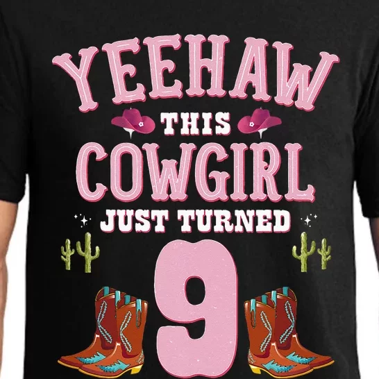 9th Birthday Cowgirl YEEHAW Western Themed Birthday Pajama Set