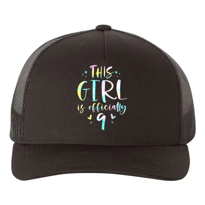 9th Birthday For Girls 9 Years Old Being Awesome Gift Yupoong Adult 5-Panel Trucker Hat