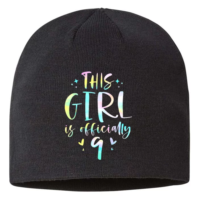 9th Birthday For Girls 9 Years Old Being Awesome Gift 8 1/2in Sustainable Knit Beanie