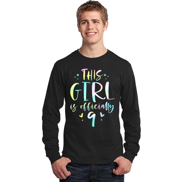 9th Birthday For Girls 9 Years Old Being Awesome Gift Tall Long Sleeve T-Shirt